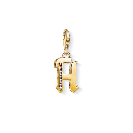 Unisex Charm Pendant Letter H Gold - Image 1
