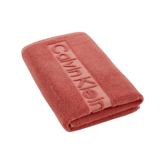 Calvin Klein Sculpted Logo Bath Towel - Pink Terracotta