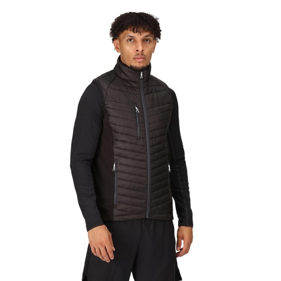 Regatta Mens Navigate Quilted Hybrid Gilet (Black/Seal Grey)