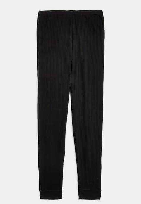 M & S Womens 2 Pack Thermische Pointelle Legging In Zwart - Image 4