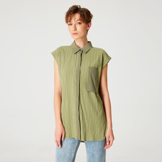 Mouwloos shirt met patch -pocket - Image 4