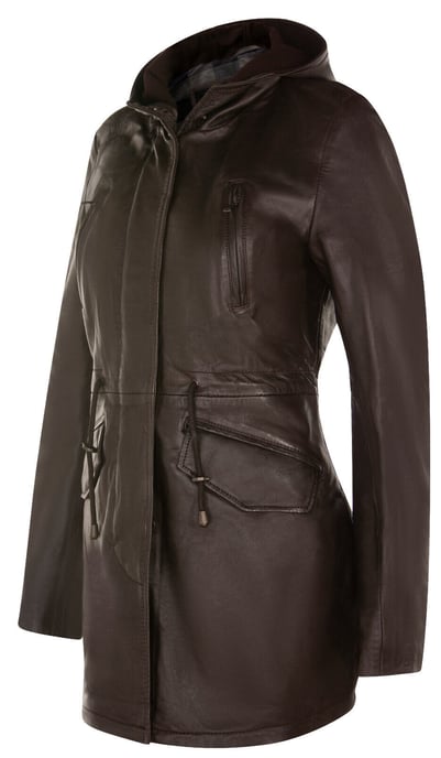 Medium length women's parka jacket with hood - Oakengates