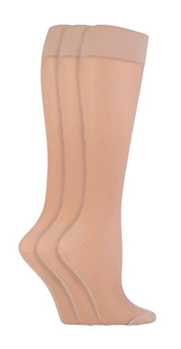 IOMI - 3 Paar Multipack Dames Vlucht Sokken, Compressiesokken voor Vrouwen - Beige - Image 1