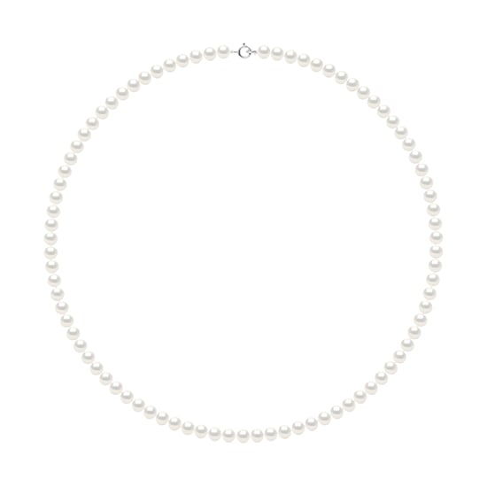Necklace of Real Cultured Freshwater Pearls Semi Round 5-6 mm