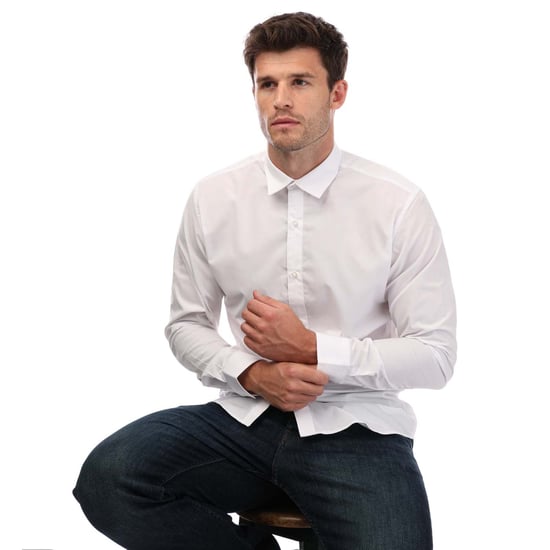 Men's Jack and Jones Joe Long Sleeve Shirt in White - Image 4