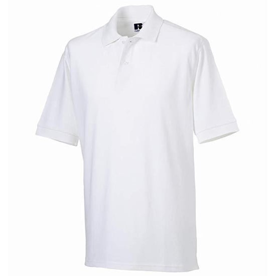 Russell Heren 100% Katoenen Korte Mouw Poloshirt (Wit) - Image 3