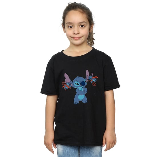 Disney Girls Lilo And Stitch Little Devils Cotton T-Shirt (Black)