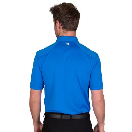 Island Green Heren Gestikt Golf Poloshirt (Marine) - Image 2