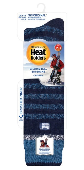 Heat Holders - Kniehoge thermo skisokken voor heren - Marine -streep - Image 2