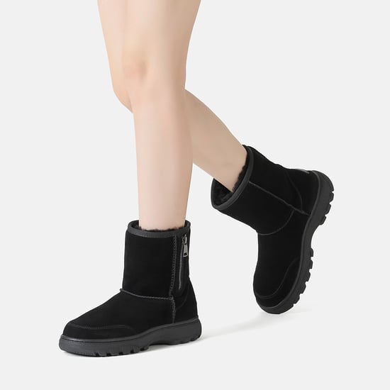 EVER AU Women Starling Zipper Short Boots - Black