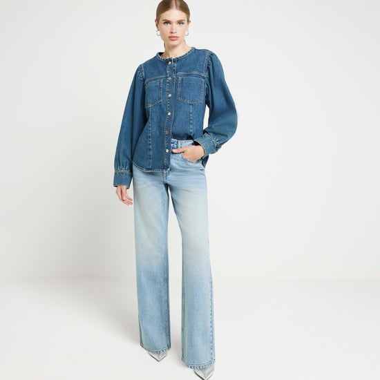 River Island Womens Straight Jeans Blue High Waisted Relaxed