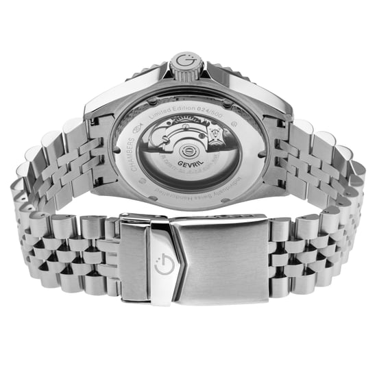 Gevril Herenkamer 42601 Zwitserse Automatische Sellita SW200 Blauwe Wijzerplaat Datum Roestvrij Staal Horloge - Image 2