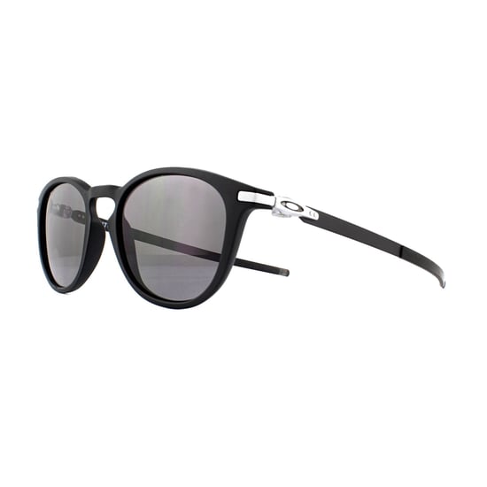 Oakley Round Mens Satin Black Prizm Grey Sunglasses