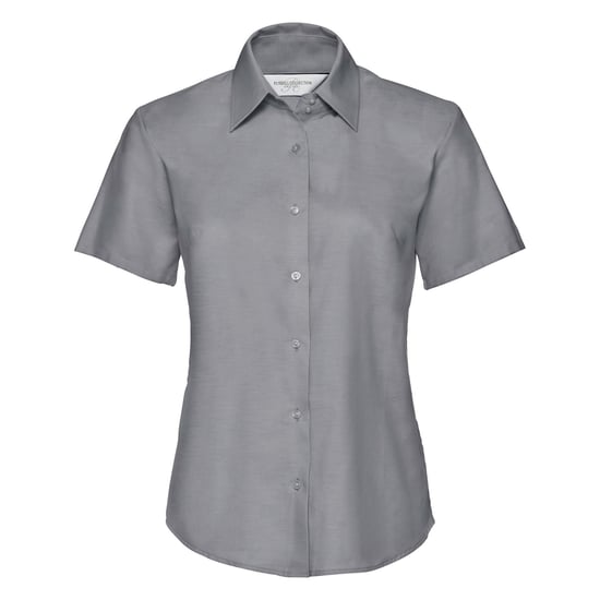 Russell Collectie Dames/Dames Korte Mouw Easy Care Oxford Shirt (Zilvergrijs) - Image 1