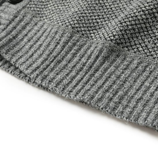 Men's Cardigan with Two Pocket Button Stand-Up Collar Cardigan for Winter Light Grey