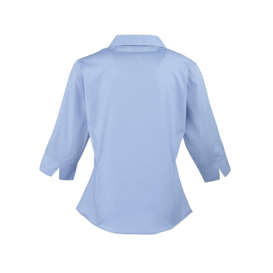Premier Dames/Dames Poplin 3/4 Mouw Shirt (Middenblauw) - Image 2