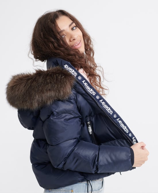Superdry Sport Puffer Borg Crop Jacket