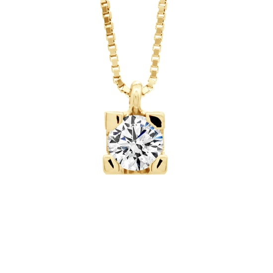 DIADEMA - Necklace with Diamonds - Yellow Gold - Venetian Chain