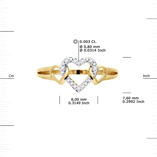 DIADEMA - Ring - Prestige Jewelery - Heart - Yellow Gold
