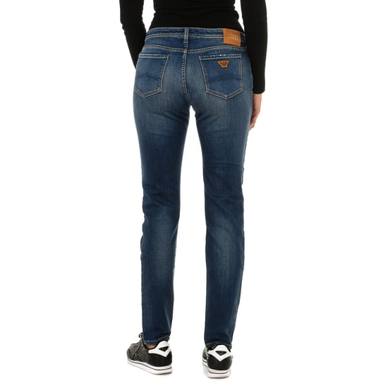 Long worn effect denim pants 3Y5J28-5D1MZ woman