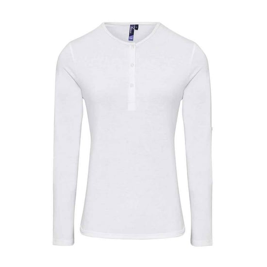 Premier Dames/Dames Long John Effen Rol Mouw T-shirt (Wit) - Image 1