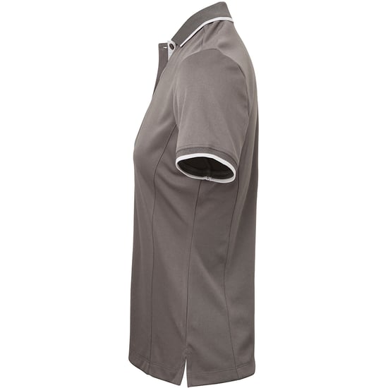 Premier Dames/dames Contrast Coolchecker Poloshirt (Donkergrijs/zilver) - Image 3