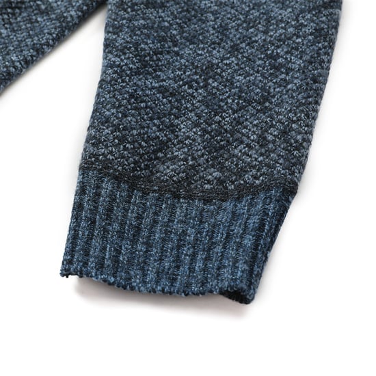 Men's Cardigan with Two Pocket Button Stand-Up Collar Cardigan for Winter Blue