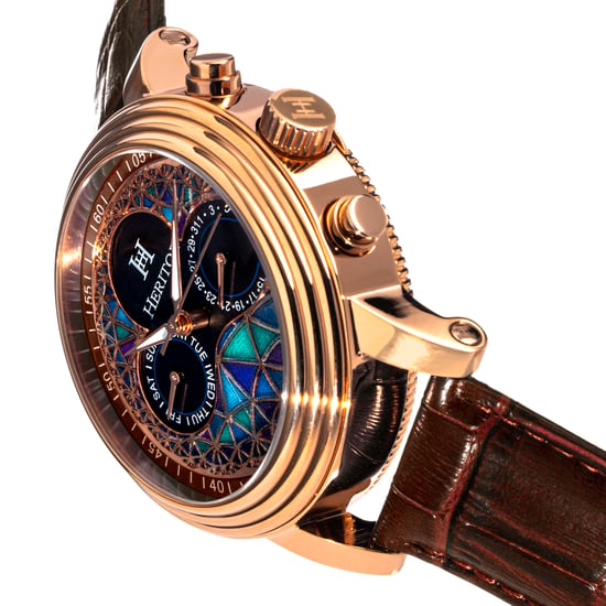 Heritor Automatic Legacy Leather-Band Watch w/Day/Date