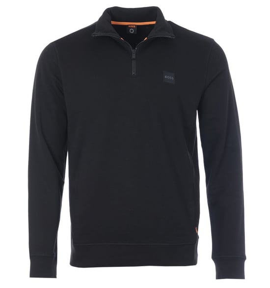 BOSS Logo Patch Duurzame Half-Zip Sweatshirt - Zwart - Image 1