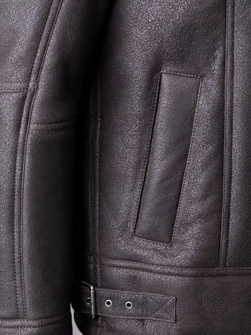 Hawker Sheepskin Flying Jacket in Dark Brown