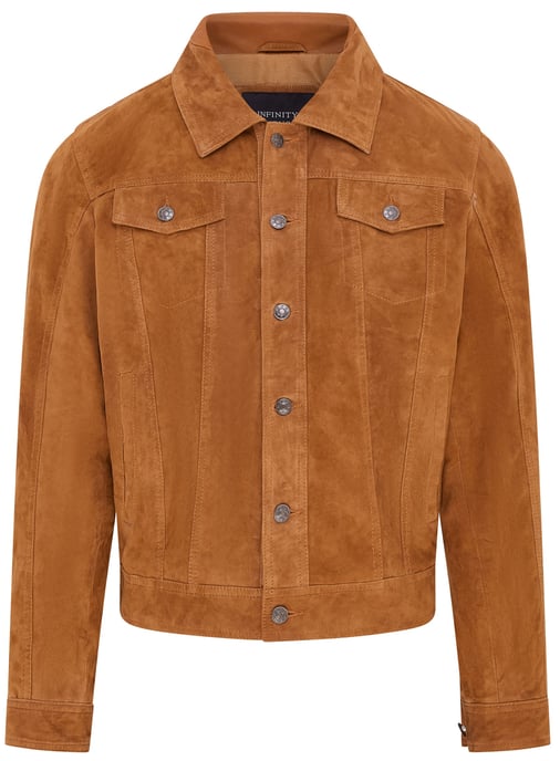 Mens Tan Goat Suede Leather Jacket- Nurmes