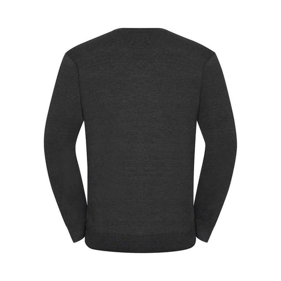 Russell Collection Heren Sweatshirt Katoen Acryl V Hals (Houtskool mergel) - Image 2