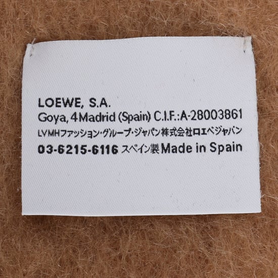 Loewe Logo-appliqué Gehaakte Sjaal in Bruine Mohair - Image 3