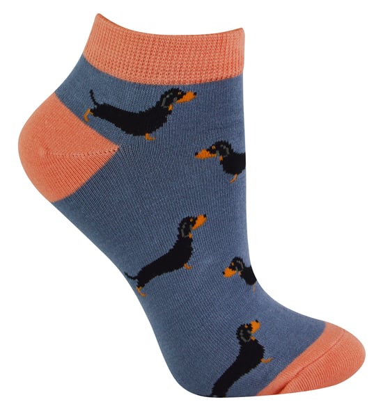 Miss Sparrow - Dames Bamboe Trainer Sokken - Worsthonden (Blauw) - Image 1