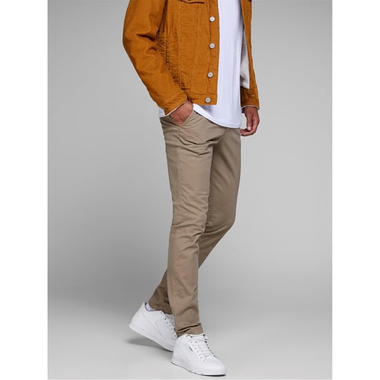 Jack & Jones Mens Chinos Slim Fit, Zip Fly with Front and Back Pockets