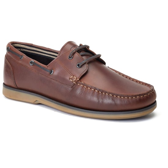 Base London Stern Leder Heren Bootschoenen Burnt Brown - Image 1