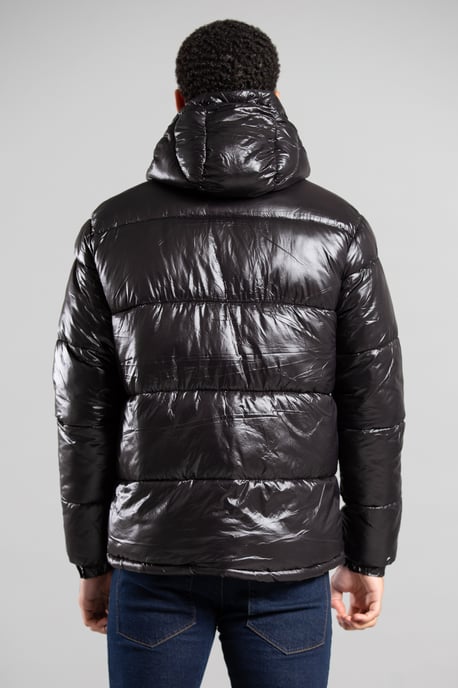 Hooded Padded Shiny Jacket