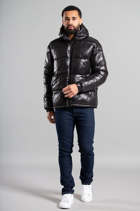 Hooded Padded Shiny Jacket