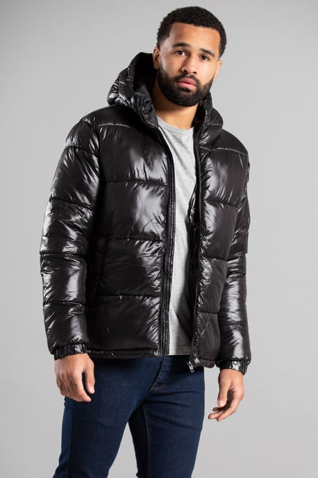 Hooded Padded Shiny Jacket