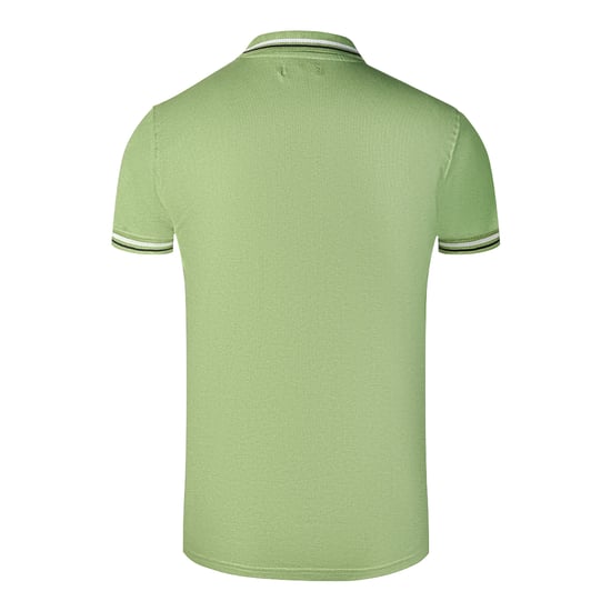 Cavalli Class Dubbel Tipped Kraag Zwarte Logo Groene Polo Shirt - Image 2