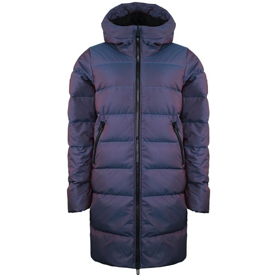Under Armour ColdGear Navy Blue Womens Iridescent Parka Hooded Coat 1365812 422