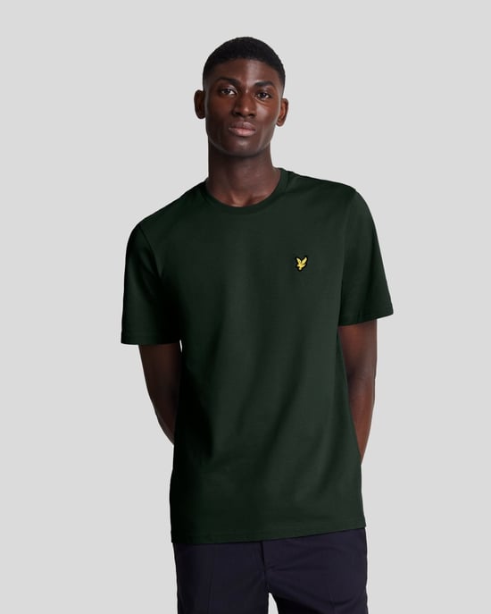 Blauwgroen groen T-shirt met Lyle & Scott-logo op de borst - Image 1