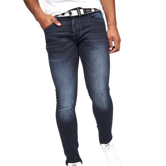 Crosshatch Heren Barbeck Slim Jeans (Blauw Zwart) - Image 1