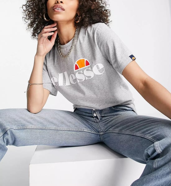Ellesse Womens Boyfriend T-Shirt In Grey - Image 1