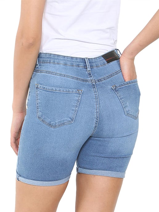 Enzo | Womens Ripped Denim Shorts - Lichtblauw - Image 5
