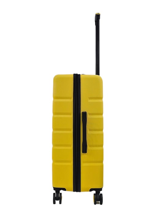 Yellow Hard Shell Classic 8 Wheel Cabin Luggage Case Travel Suitcases
