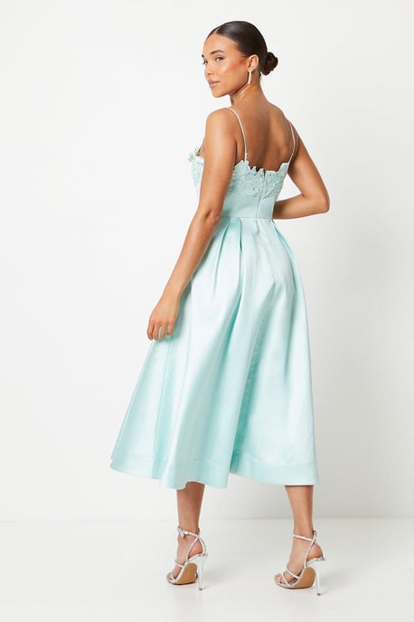 Petite Lace Trim Midi Dress