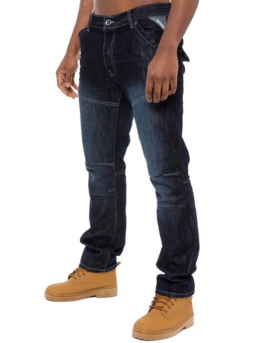 Enzo Denim Jeans Rechte Pijp Heren - Donkerblauw - Image 1