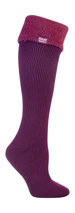 Heat Holders Dames Thermische Wellington Boot Sokken - Diepe Fuchsia - Image 1