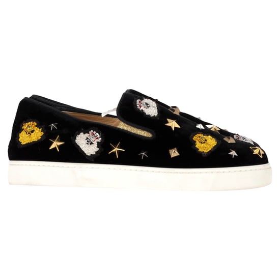 Christian Louboutin Mister Academy Slip On Sneakers In Zwart Fluweel - Image 1